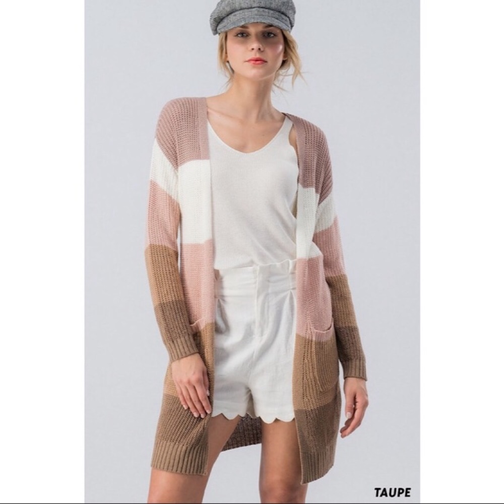 ❗️LAST❗️Colorblock Cardigan with Pockets - Picture 7 of 7